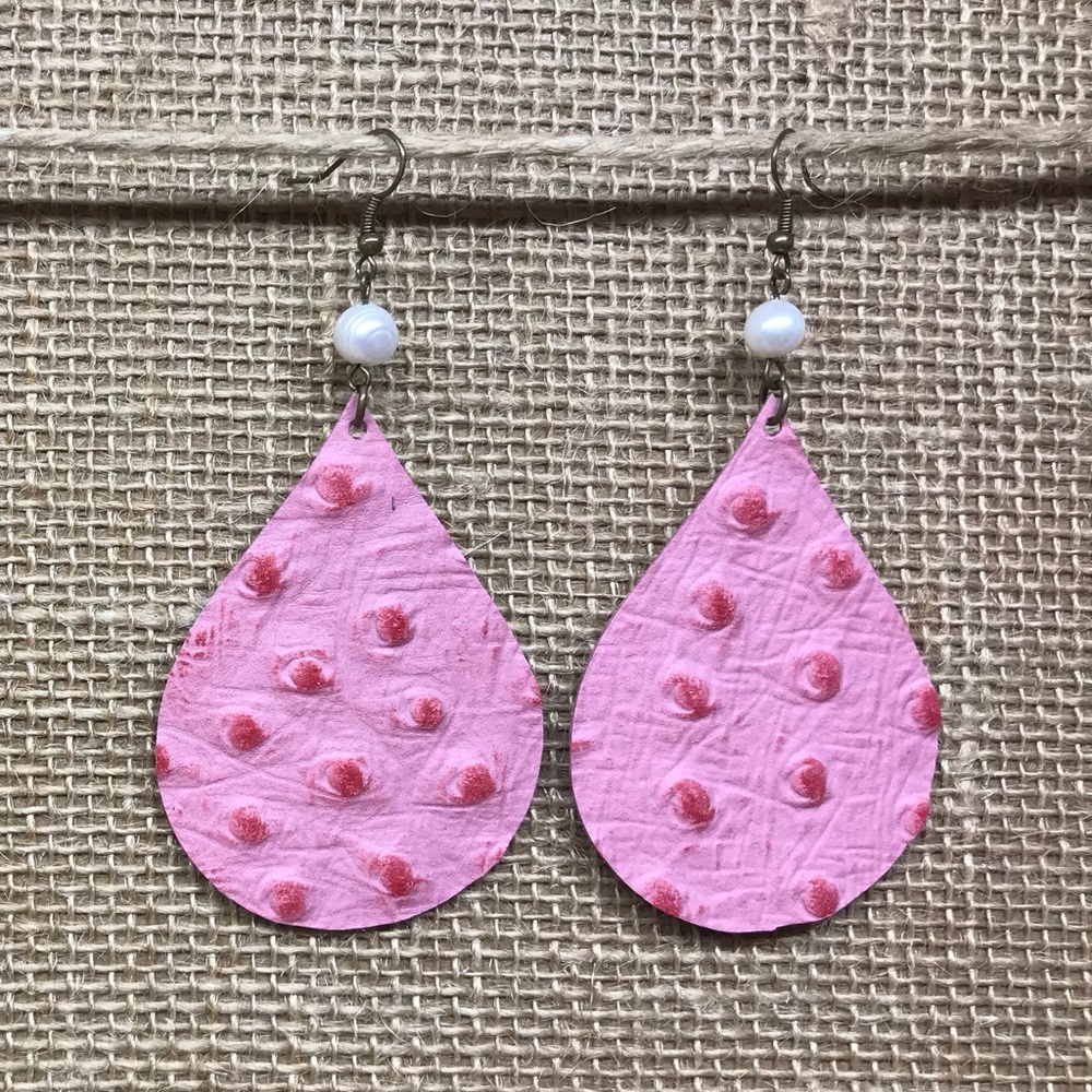 Large genuine leather earrings